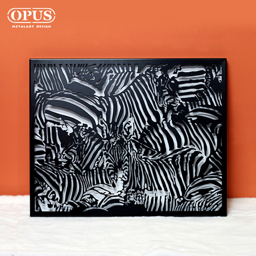 OPUS 東齊金工 金屬藝術掛畫-狂野之美 斑馬 無框畫經典名畫立體掛畫客廳家居掛畫黑白動物