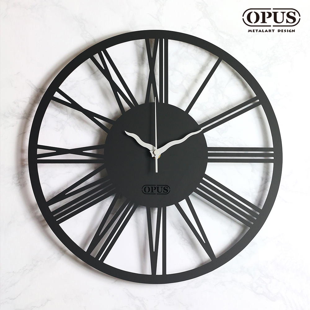 OPUS東齊金工 歐式鐵藝時鐘-新羅馬數字 裝飾藝術掛鐘 雷射雕刻 靜音壁掛鐘 CL-nr14B